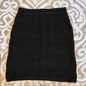 White House Black Market Textured Black Pencil Skirt
